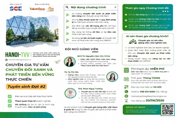 Chương trình đào tạo dành cho đội ngũ tư vấn viên về Chuyển đổi xanh và Phát triển bền vững
